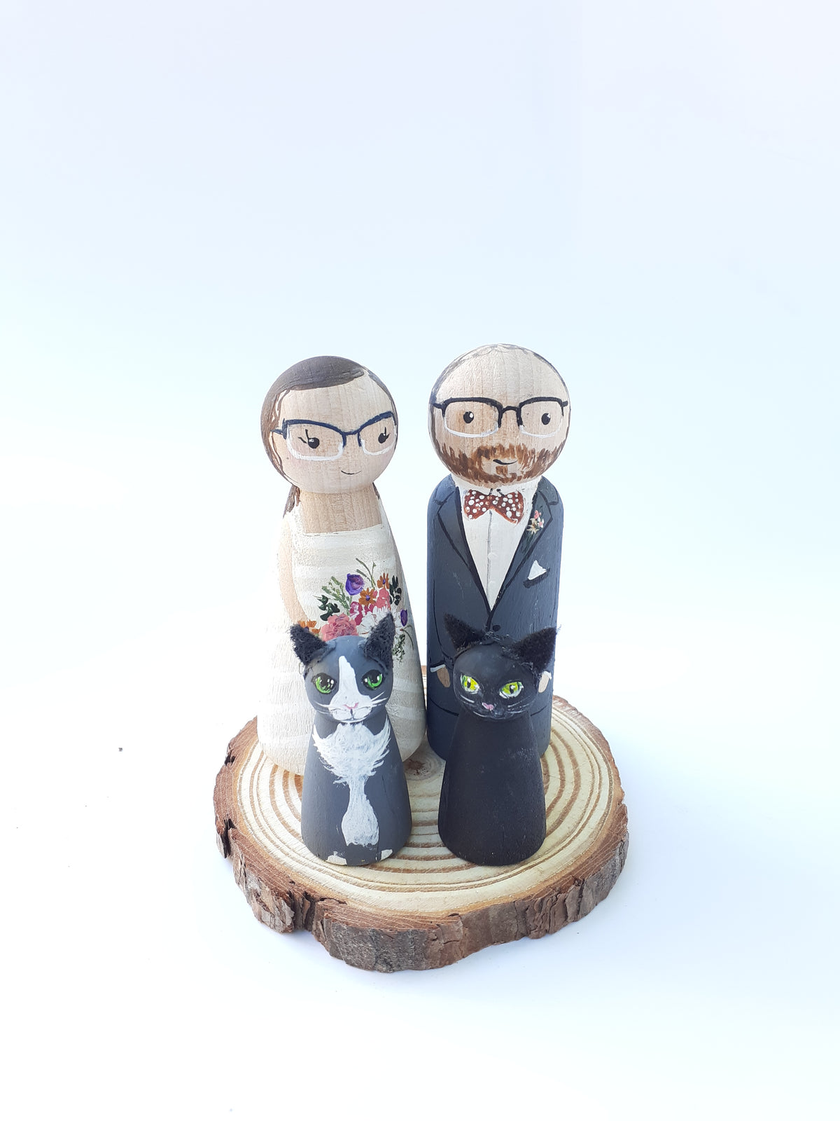 Customized Wedding Cake Topper, personalized peg dolls