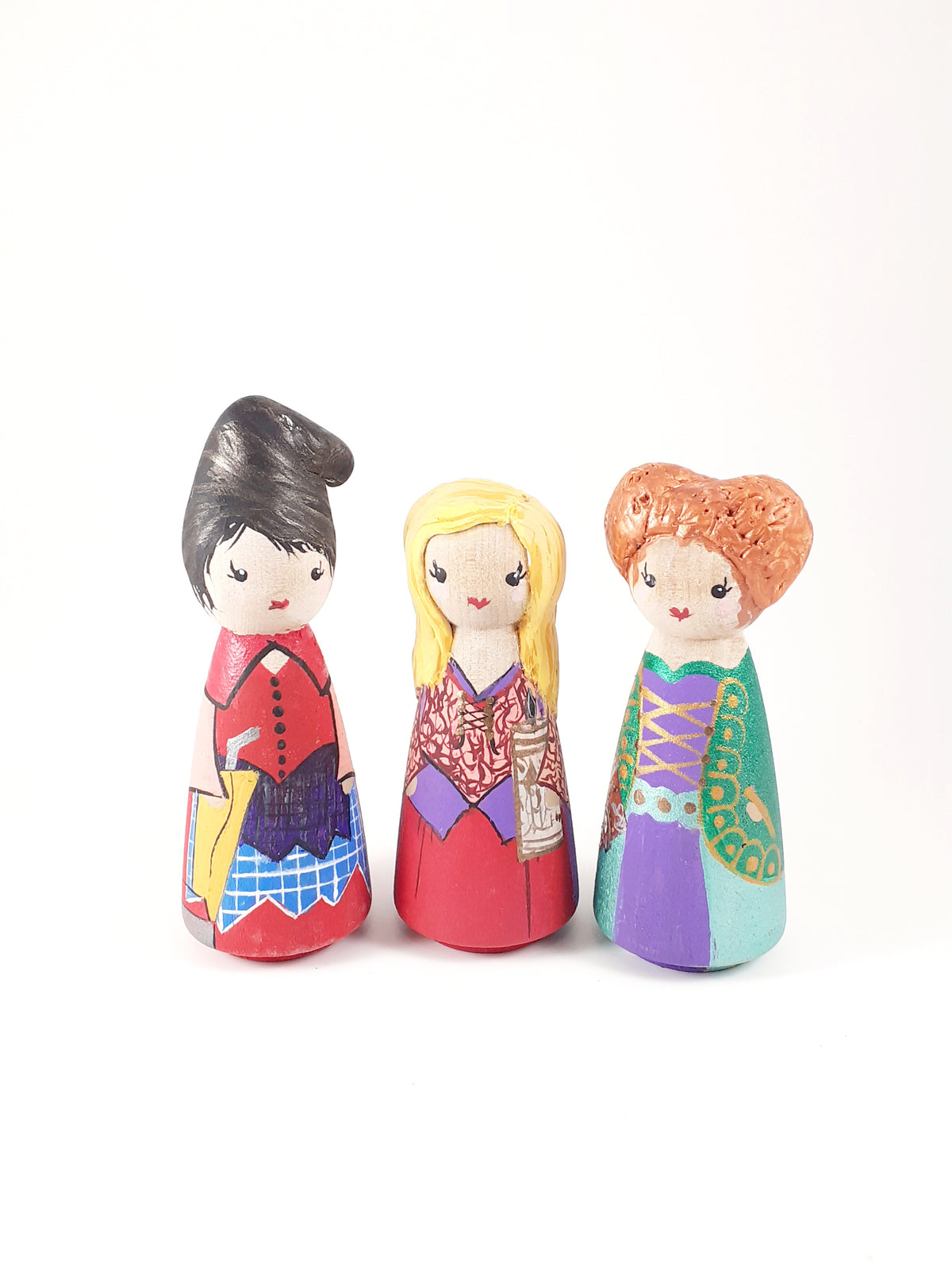 Custom peg doll with clay elements