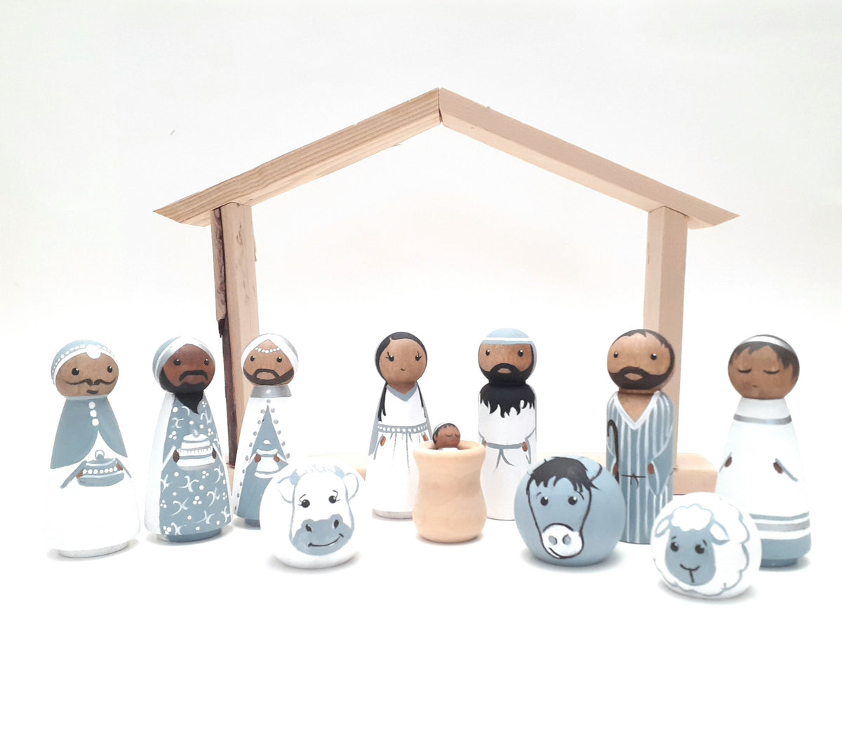 Wooden Peg Doll Nativity set