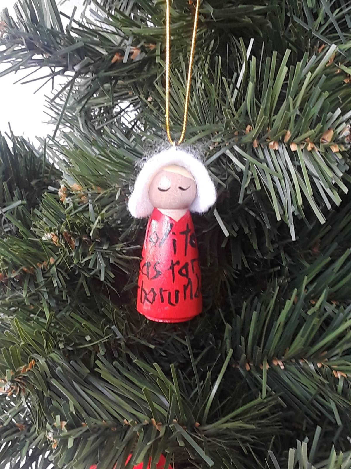 Offred Christmas ornaments, Offred ornament, Offred peg doll, Offred doll, Offred, Handmaids tale doll, Handmaids tale ornament
