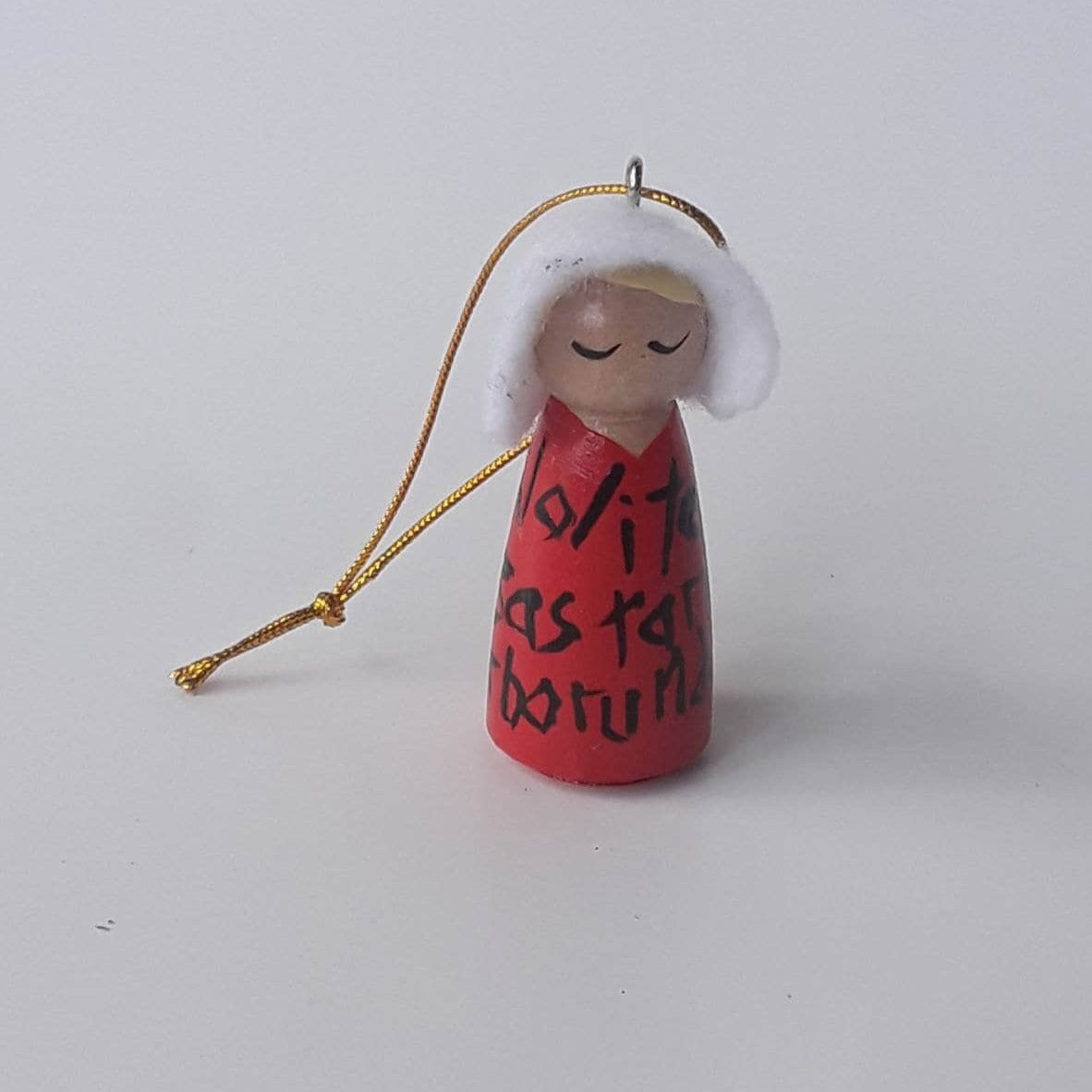 Offred Christmas ornaments, Offred ornament, Offred peg doll, Offred doll, Offred, Handmaids tale doll, Handmaids tale ornament