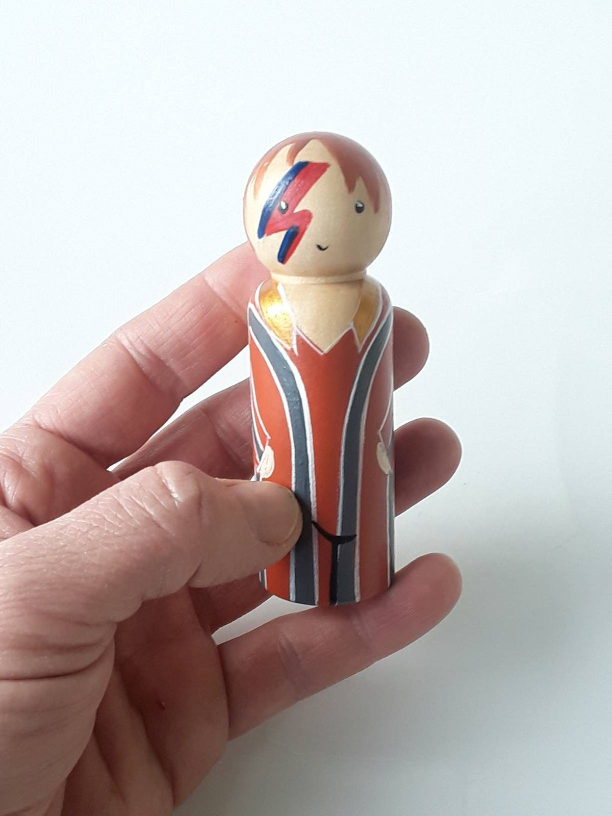 David Bowie peg doll, David Bowie gifts, David Bowie memorabilia, gift Ziggy Stardust art, Cake Topper, David Bowie art, David Bowie party