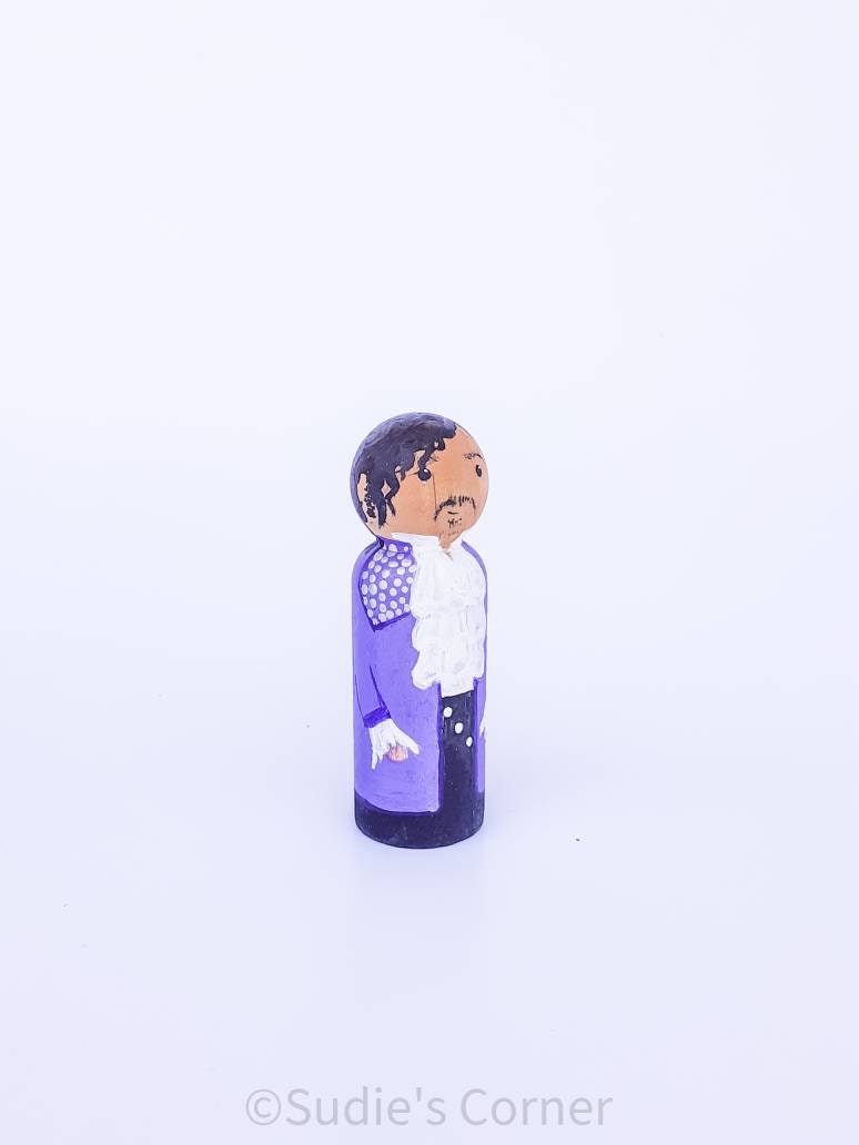 Prince peg doll, Prince art, Prince figurine, Prince gift, Prince topper, Prince memorabilia, Prince Purple Rain, Prince doll, prince decor