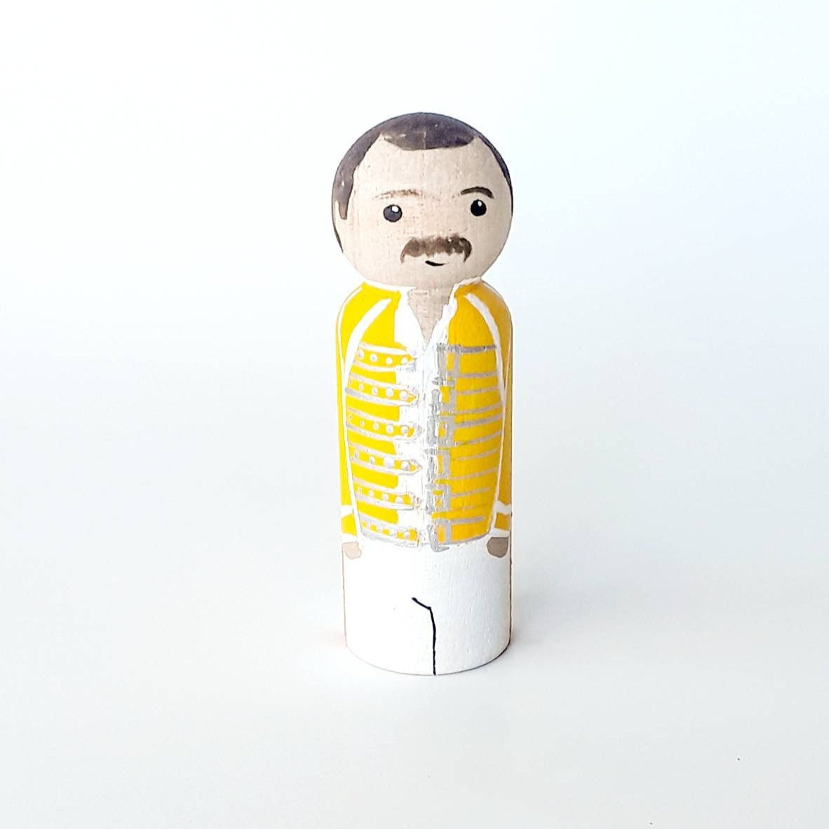 Freddie Mercury peg doll, Queen fan gift, Freddie Mercury decoration, Queen unique gift, Freddy Mercury Fan, pop culture doll, topper