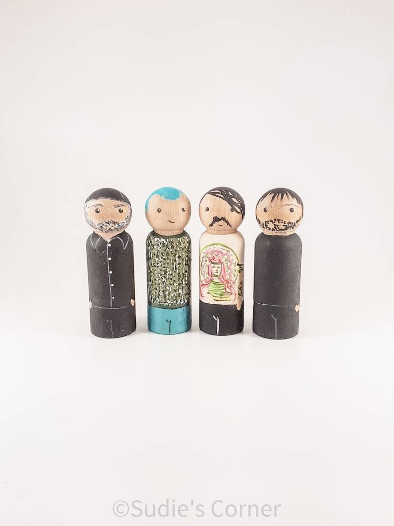 Red Hot Chili Peppers Peg dolls, RHCP, Collectible, singer cake topper, red hot chilli peppers gift, red hot chili peppers memorabilia