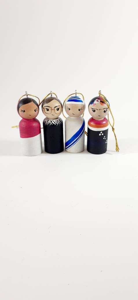 Malala, RBG, Mother Theresa, Frida, Christmas ornaments, inspirational women, Christmas gift for girls